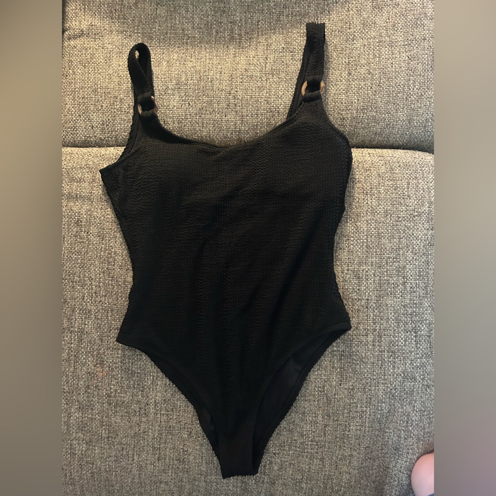 Textured Black Swimsuit